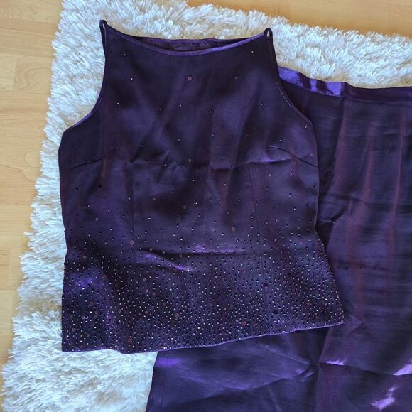 ALEX EVENINGS Women's Two Piece Set Violet Purple Sz 10P Embellished Gothic Y2k - Picture 3 of 13